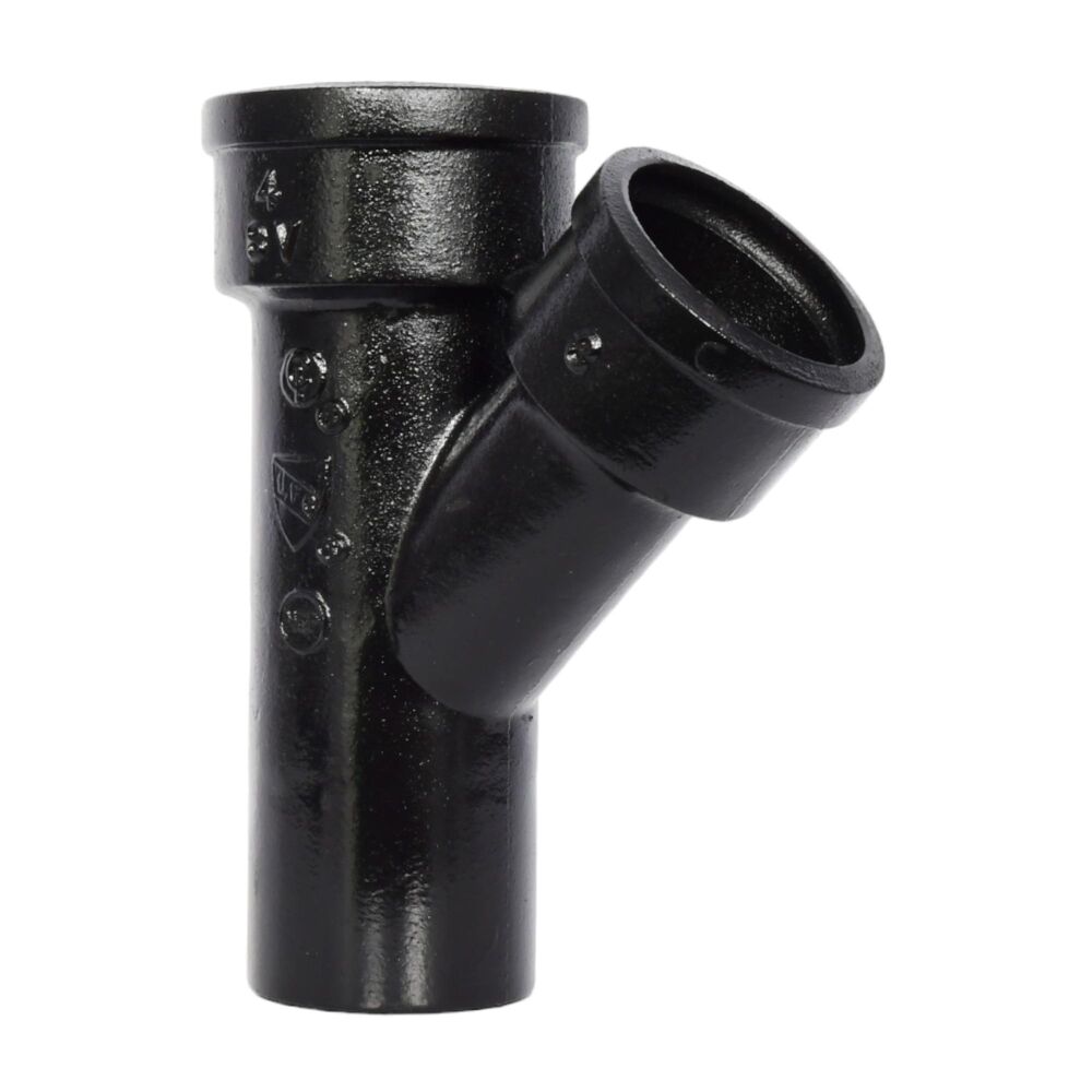 Charlotte SV 00044 2800 Service Weight Pipe Wye-Branch, 6x6x3 in, SpigotxHubxHub, Cast Iron, Black, Domestic