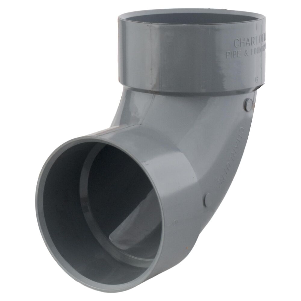 Charlotte ChemDrain® AW 00300 0060C 1/4 DWV Bend, 6" Nominal, Hub End Style, SCH 40/STD, CPVC, Domestic