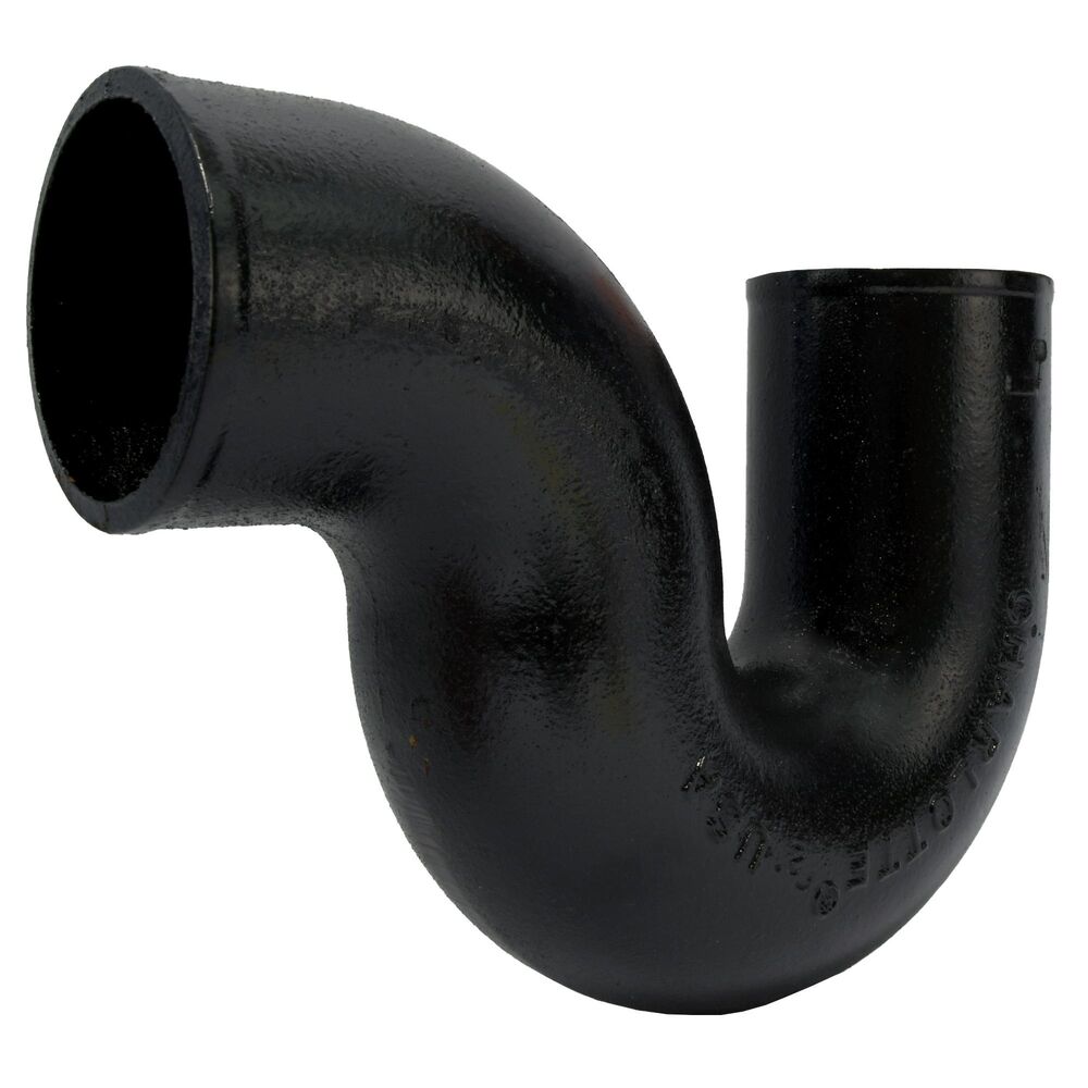 Charlotte NH 00042 1000 3" Long P-Trap, No-Hub, Cast Iron, Black, Domestic