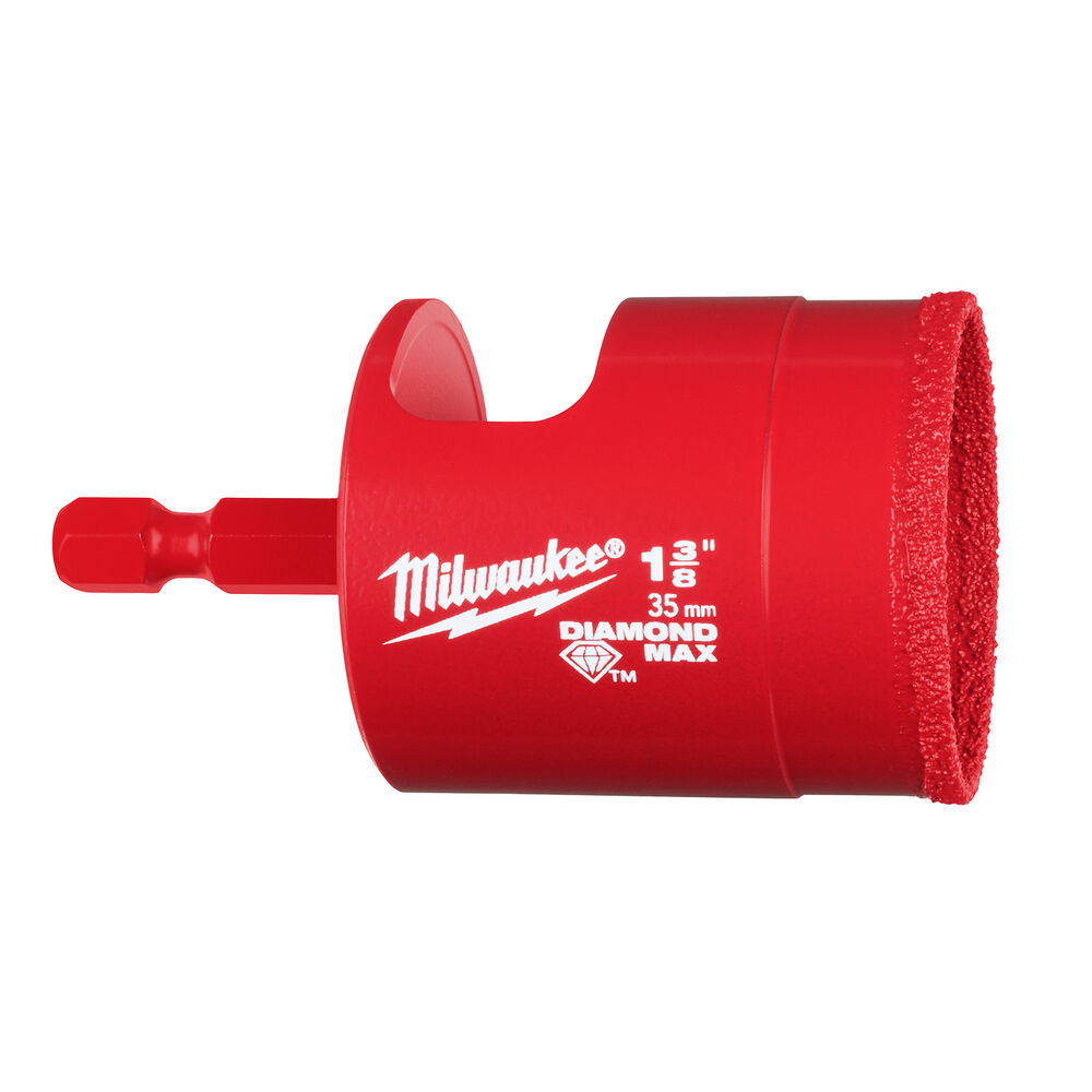 Milwaukee® Tool 49-56-0520 Diamond MAX™ Hole Saw Bits, 1-3/8" Dia, 1-1/2" Cutting Depth, Diamond Cutting Edge