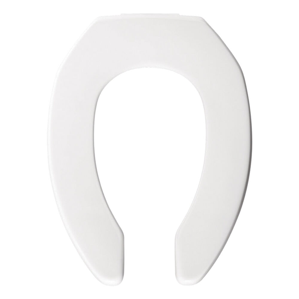 Bemis® MEDIC-AID® 2L2155T 000 Heavy Duty Plastic Toilet Seat, Elongated Bowl, Open Front, Plastic, Quick Release Hinge, Standard Close, White