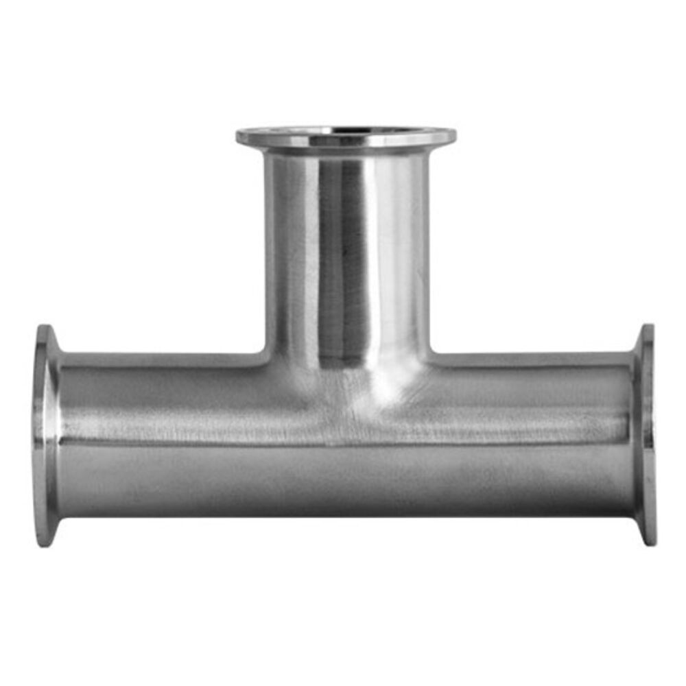 SS7MP-4-304 Clamp Tee, 4x4x4" OD, 304 Stainless Steel