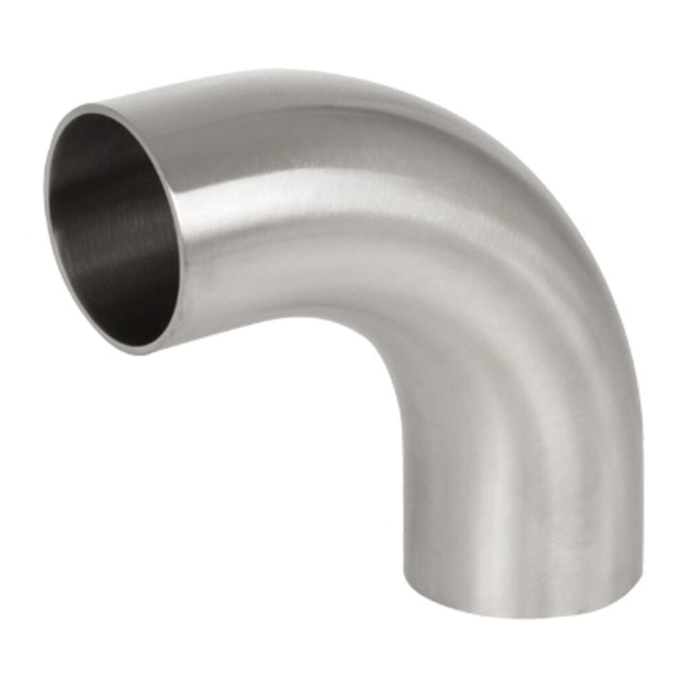 SS2S7-1-304 90 Deg Buttweld Elbow with Tangent, 1" OD, 304 Stainless Steel