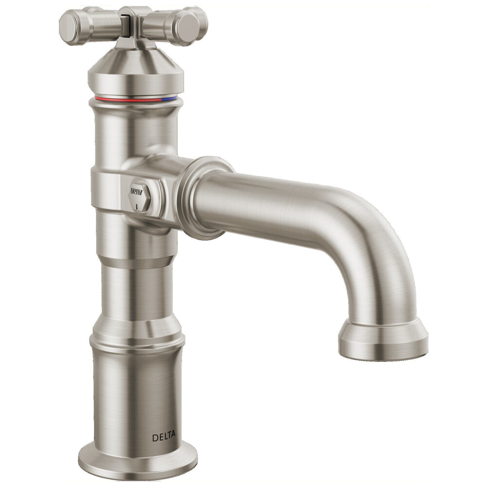 DELTA® 587-SS-PR-DST Broderick® Single-Handle Bathroom Faucet w/ Pop-Up Drain, 3" H Spout, Stainless