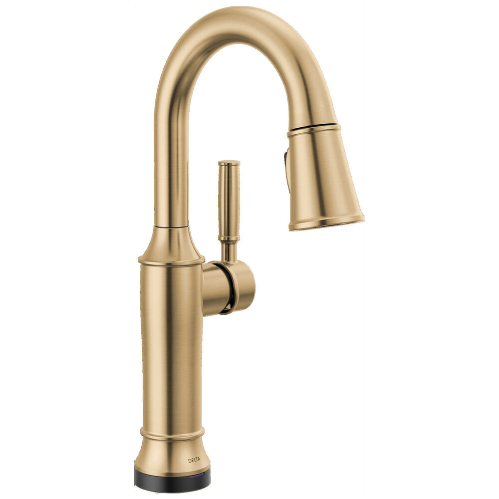DELTA® 9984TL-CZ-PR-DST Renaldi™ Single-Handle Pull-Down Bar Prep Faucet, Champagne Bronze