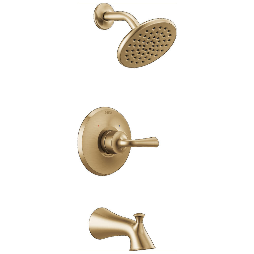 DELTA® T14433-CZ Round Plate Tub Shower Trim, 1.75 gpm Shower, Champagne Bronze