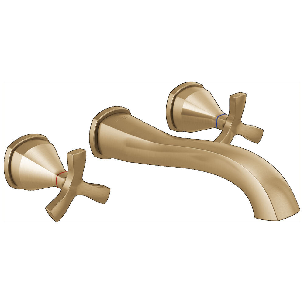 DELTA® T35766LF-CZ-PR-WL Stryke® 2-Handle Wall Mount Bathroom Faucet Trim, 8" Center, Champagne Bronze