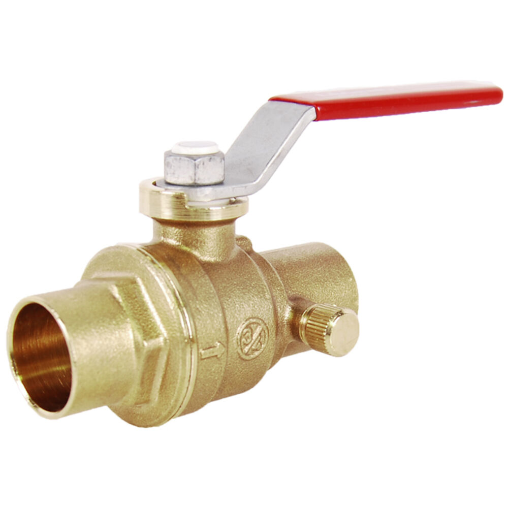 LEGEND 101-514 S-1100 Ball Valve With Handle and Drain, 3/4", C, Forged Brass Body, Full Port, Import