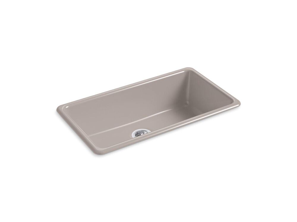 Kohler® 5707-TRF kitchen sink, Truffle, 33 in W Bowl x 9 in D Bowl, Top Mounting, Enameled Cast Iron