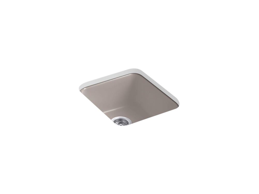Kohler® 6584-TRF kitchen sink, Truffle, 17 in W Bowl x 7-1/2 in D Bowl, Top Mounting, Enameled Cast Iron