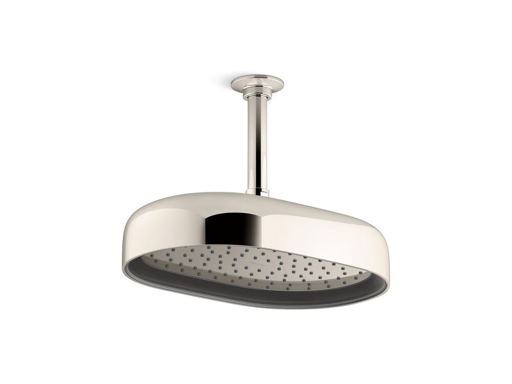 Kohler® 26293-SN Statement® Shower Head, 2.5 gpm Max Flow, Ceiling Mounting, 12" Head