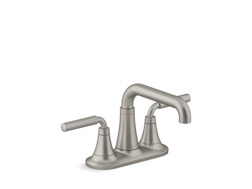 Kohler® 27414-4N-BN 27414-4N Tone™ Centerset Bathroom Sink Faucet, Vibrant Brushed Nickel, 2 Handles, Clicker Drain, 0.5 gpm Flow Rate