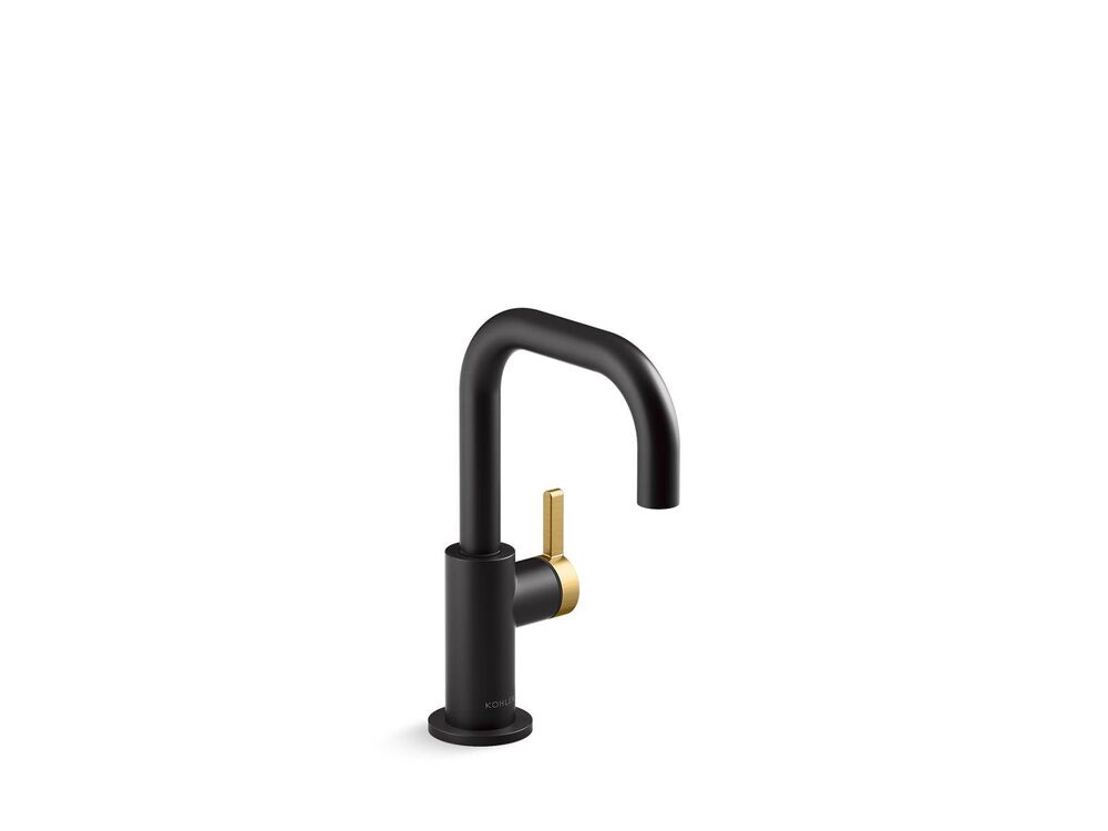 Kohler® 28292-BMB Components® Faucet, 1.5 gpm Flow Rate, Matte Black with Moderne Brass, 1 Handles