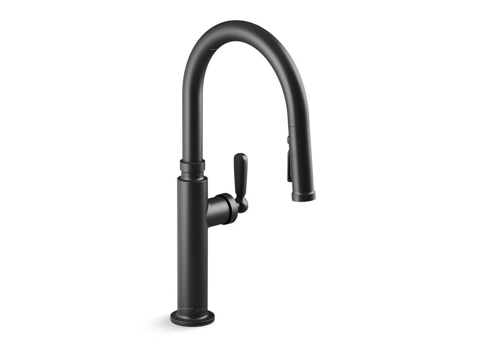 Kohler® 28358-BL Edalyn™ by Studio McGee Pull Down Kitchen Faucet, Matte Black, 1 Handles, 1 Faucet Holes