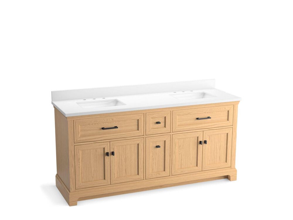Kohler® 29264-BD1-WEK Charlemont™ Vanity Cabinet with Sink and Top, 39-11/16 in OAH x 73 in OAW x 22-7/16 in OAD
