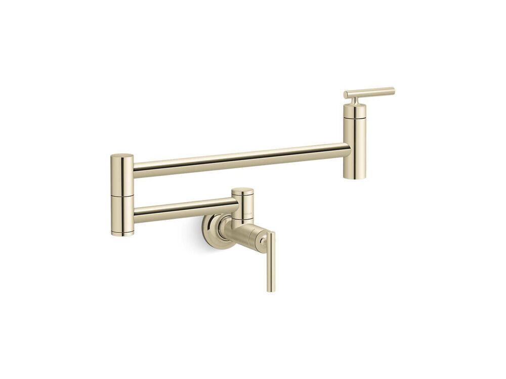 Kohler® 35745-AF Pot Filler, 5.2 gpm Flow Rate, Articulating Spout, Vibrant French Gold, 1 Handles