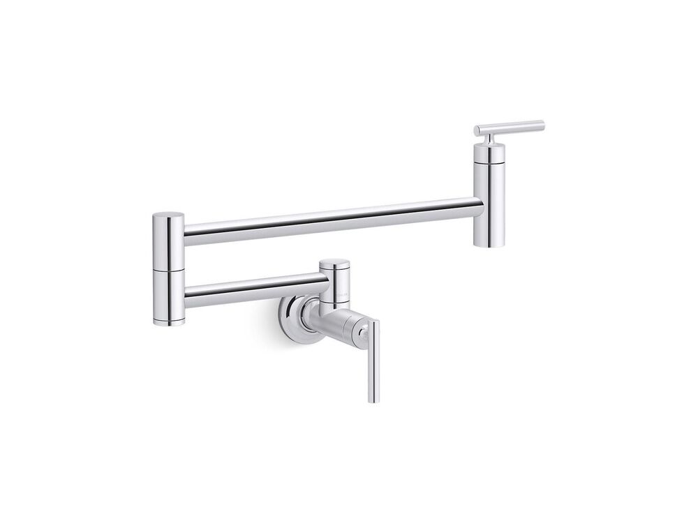 Kohler® 35745-CP Pot Filler, 5.2 gpm Flow Rate, Articulating Spout, Polished Chrome, 1 Handles