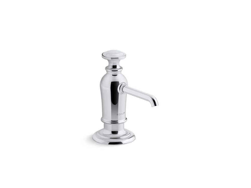 Kohler® 35759-CP Artifacts® Soap/Lotion Dispenser, 16 oz Capacity, Deck Mounting, Brass/Plastic