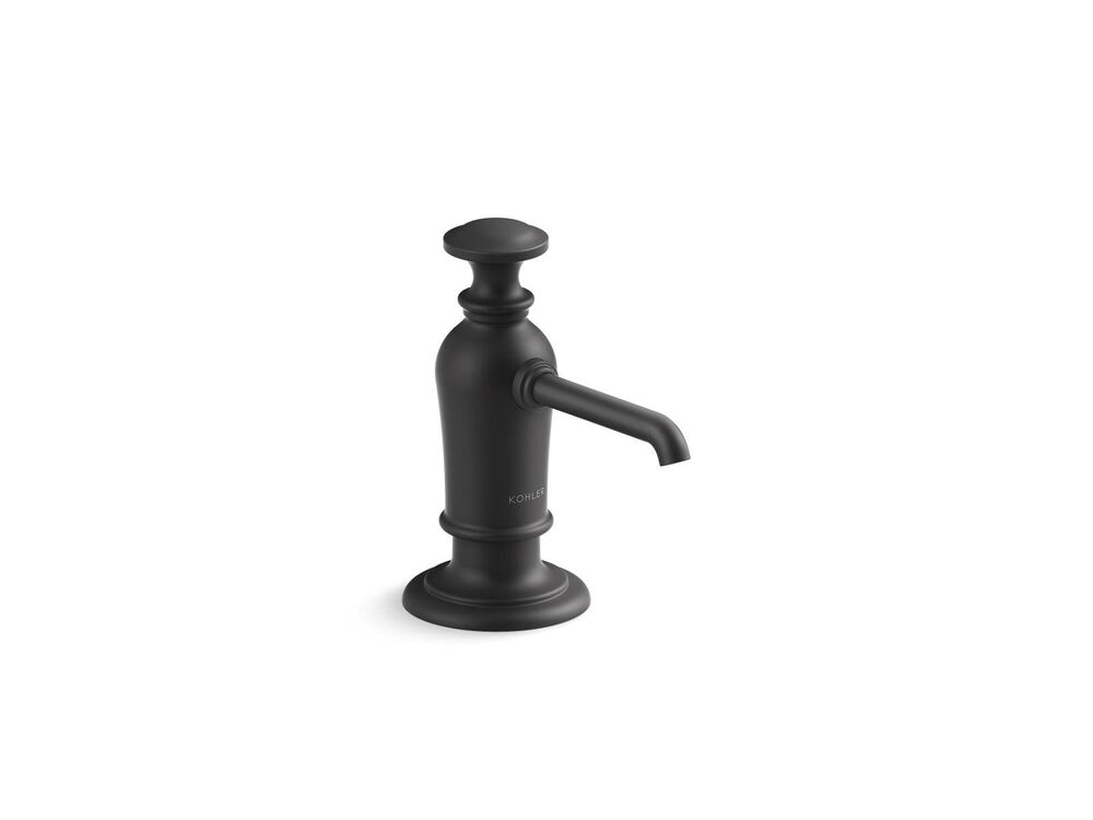 Kohler® 35759-BL Artifacts® Soap/Lotion Dispenser, 16 oz Capacity, Deck Mounting, Brass/Plastic