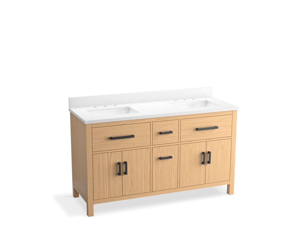 Kohler® 40641-BD1-WEK Kresla™ Vanity Cabinet with Sink and Top, 39-11/16 in OAH x 60 in OAW x 22-7/16 in OAD