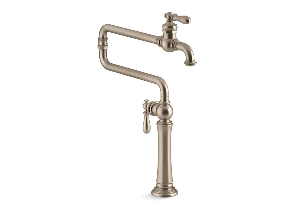 Kohler® 99271-BV 99271 Artifacts® Pot Filler Kitchen Faucet, 3.2 gpm Flow Rate, Articulating Swing Spout, Vibrant Brushed Bronze