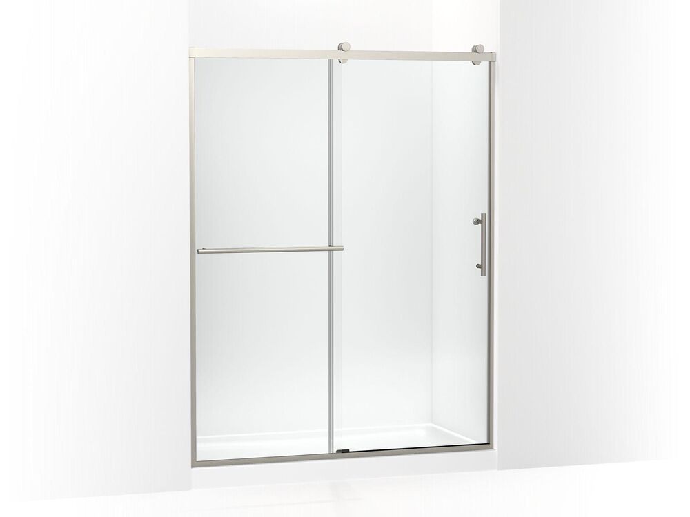 Kohler® 709081-10L-BNK Rely® Shower Door, Frameless Frame, Tempered Glass, 3/8 in THK Glass, Anodized Brushed Nickel