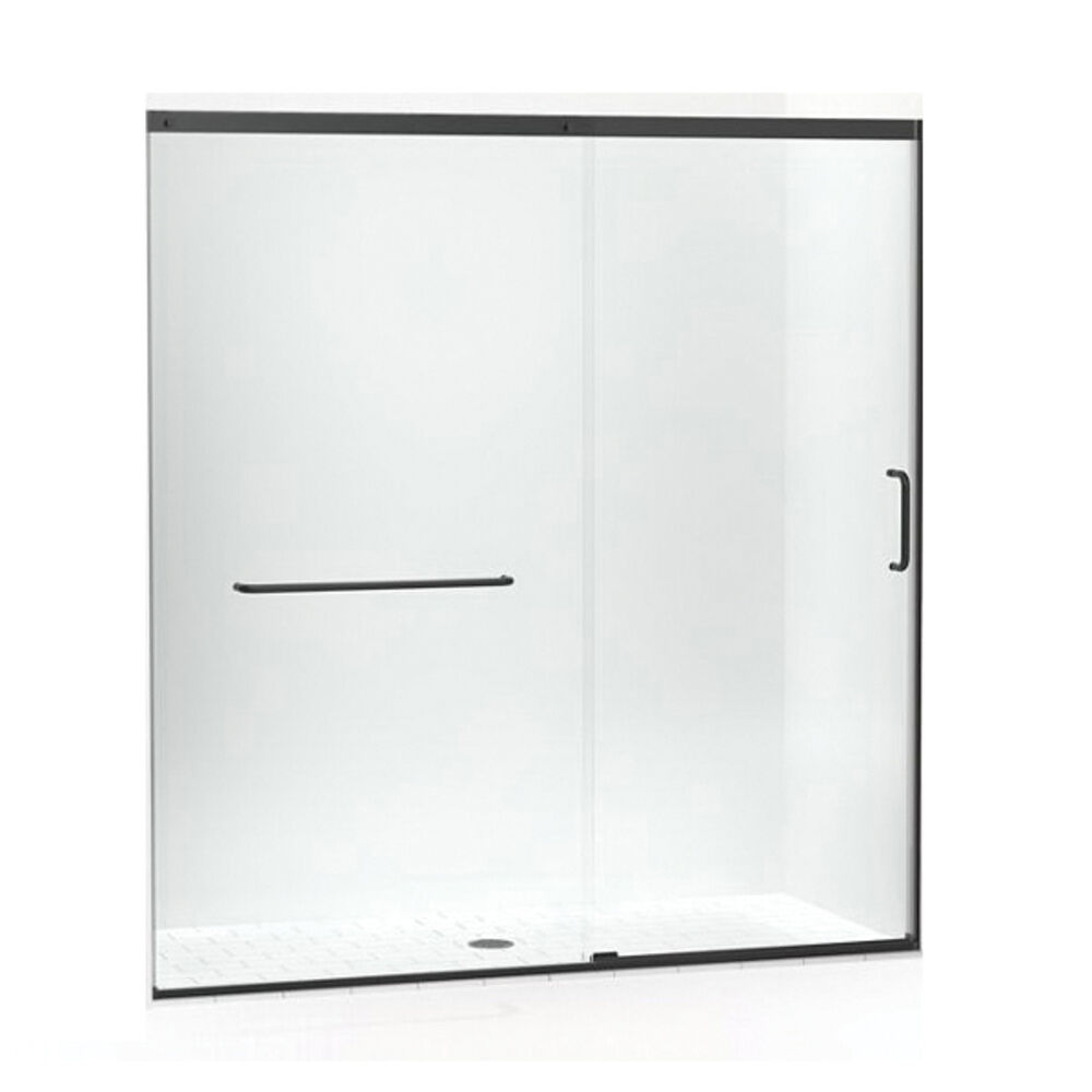 Kohler® 707617-8L-BL Elate® Tall Sliding Shower Door, Frameless Frame, Crystal Clear Glass, Matte Black, 5/16" THK Glass