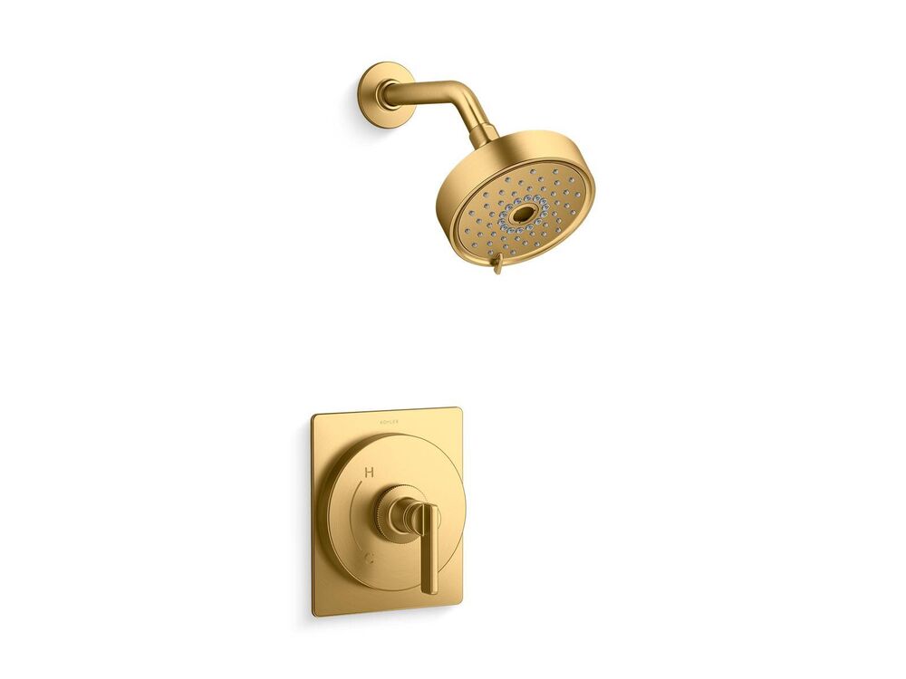Kohler® TS35916-4Y-2MB Shower Trim Kit, 5 gpm Valve, 2.5 gpm Shower, Vibrant Brushed Moderne Brass