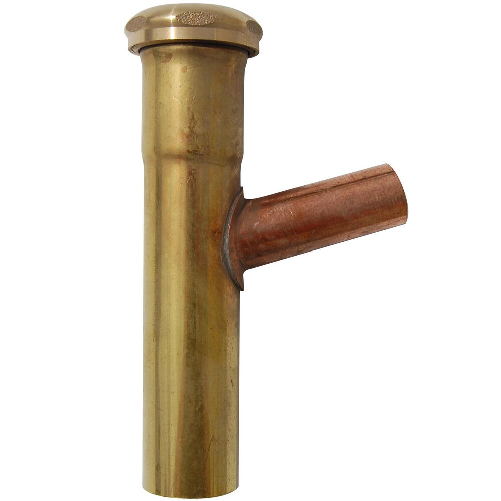 215-064 Lavatory Branch Tailpiece, 1-1/4", 6" L, 22 ga, Slip Joint Connection, Brass, Domestic