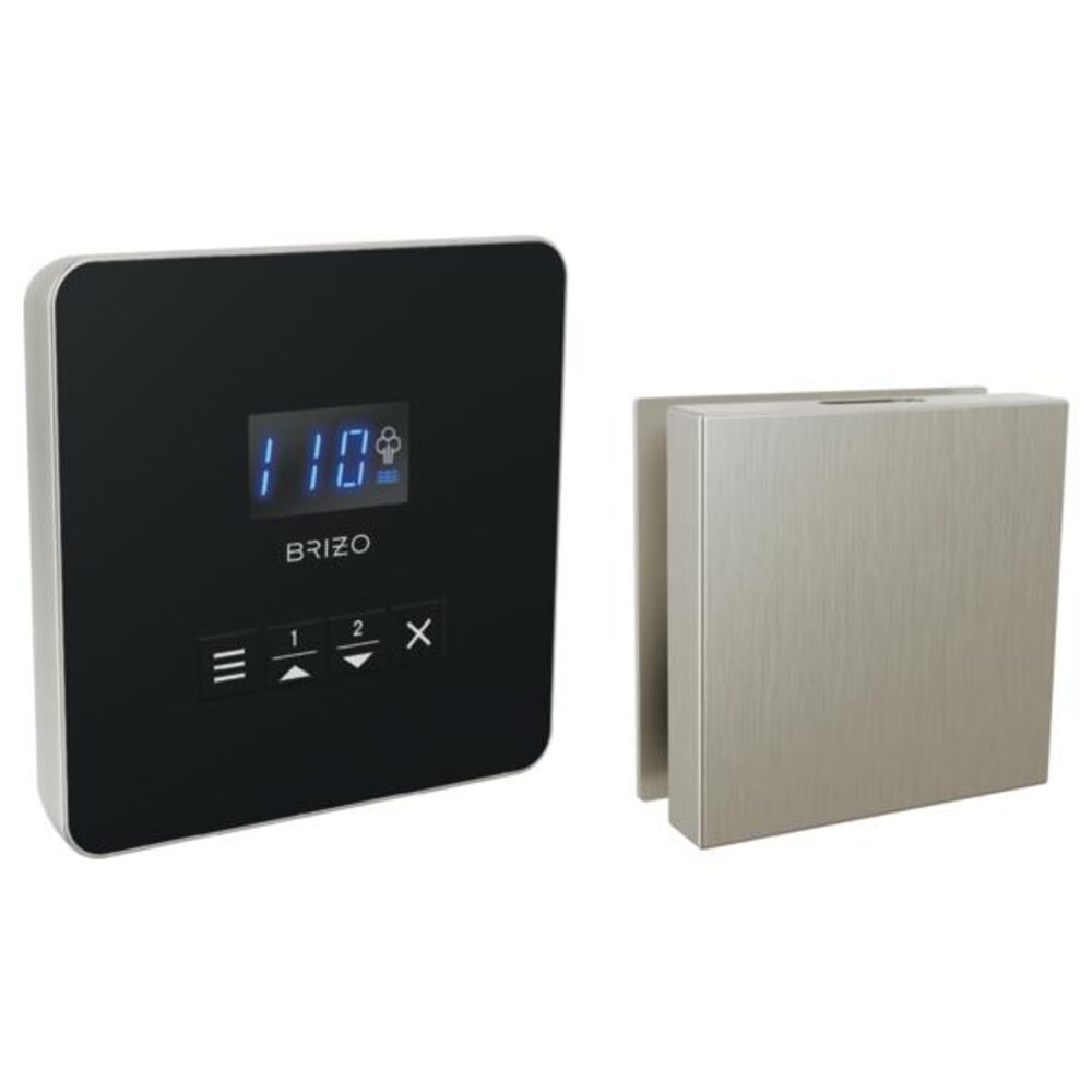Brizo® 8CH-250L-BN-L Square Steam Shower Control, Digital Display, Lumicoat Brushed Nickel