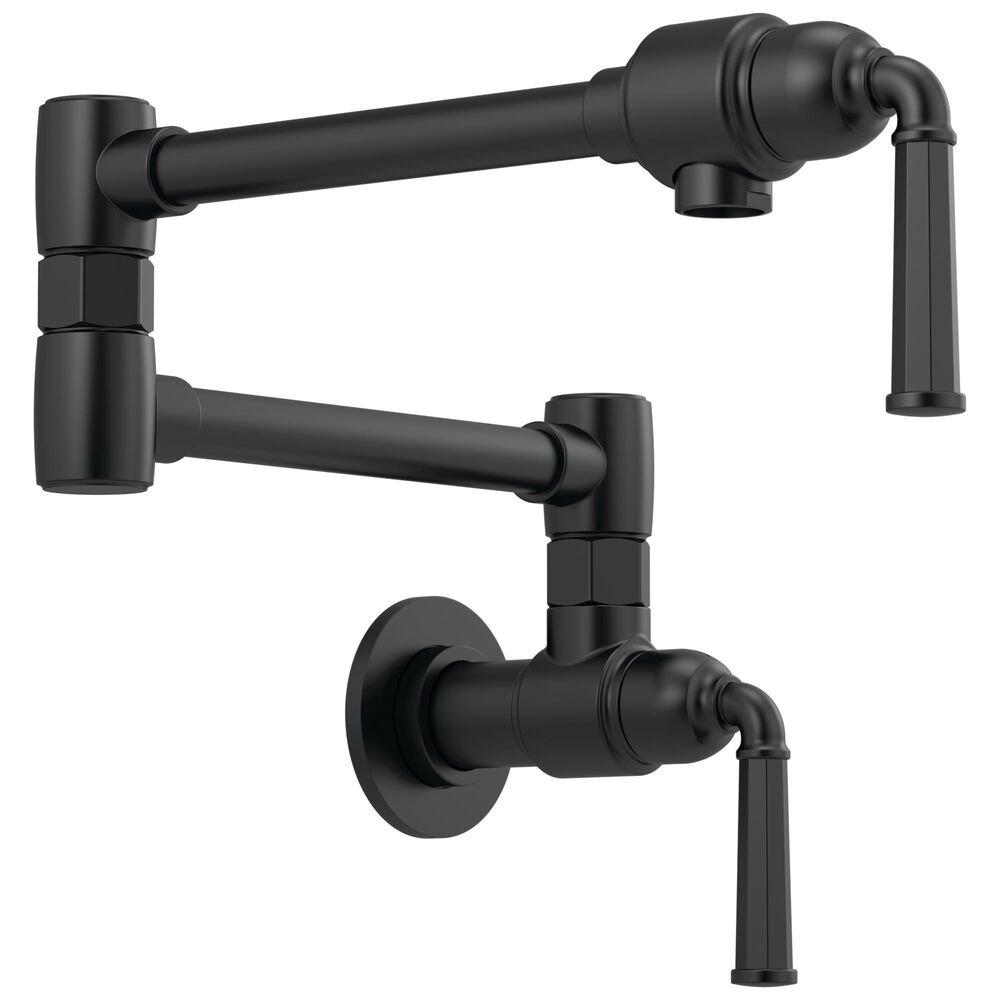 Brizo® 62874LF-BL Rook® Pot Filler Kitchen Faucet, 4 gpm Flow Rate, 1 Handle, Matte Black