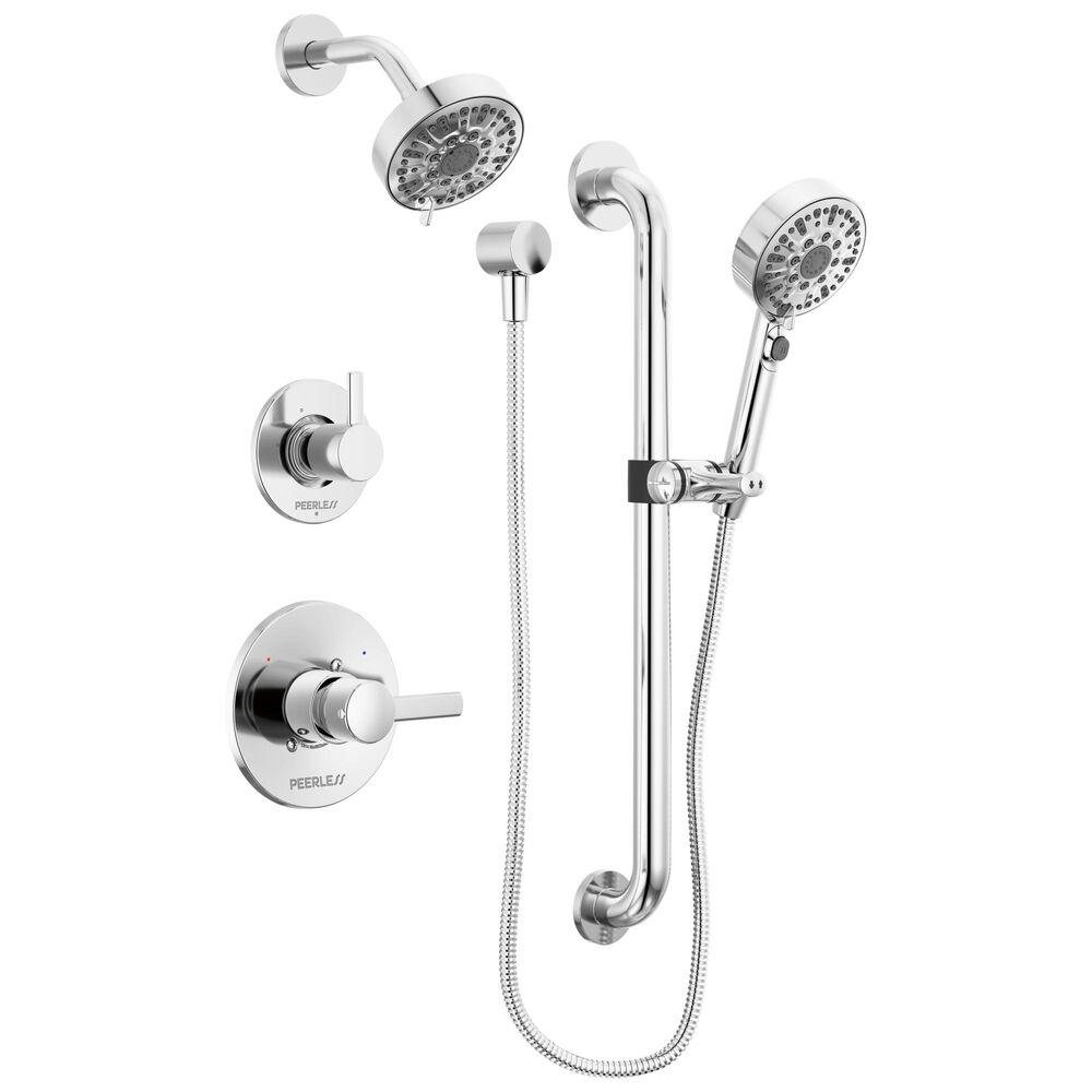 Peerless® PTT24247 13 Series Precept® Adjustable 6-Function Slide Hand Shower, 4-9/16 in Dia Shower Head, 1.5 gpm, Chrome