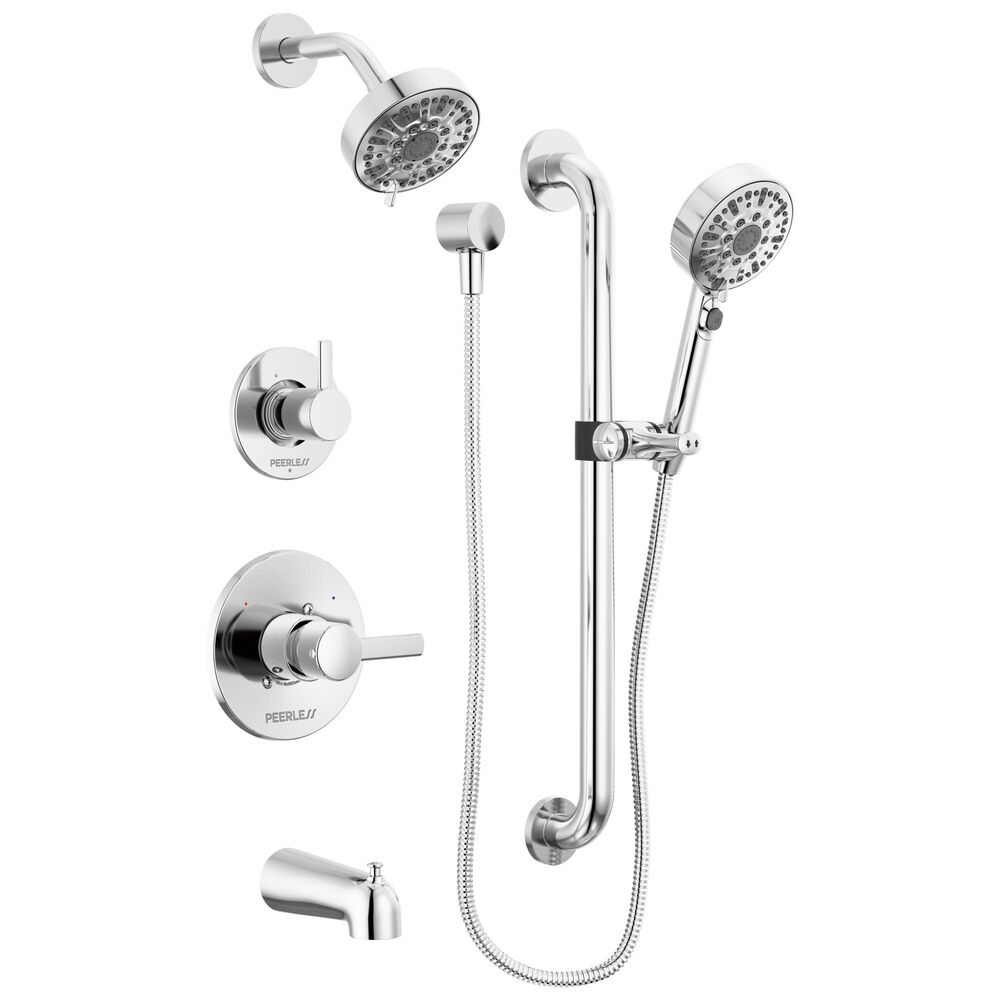 Peerless® PTT24447 13 Series Precept® Adjustable Slide Hand Shower, 4-9/16" Dia Shower Head 6 Shower Head, 1.5 gpm 72" L Hose, 1/2" NPT Connection, Chrome