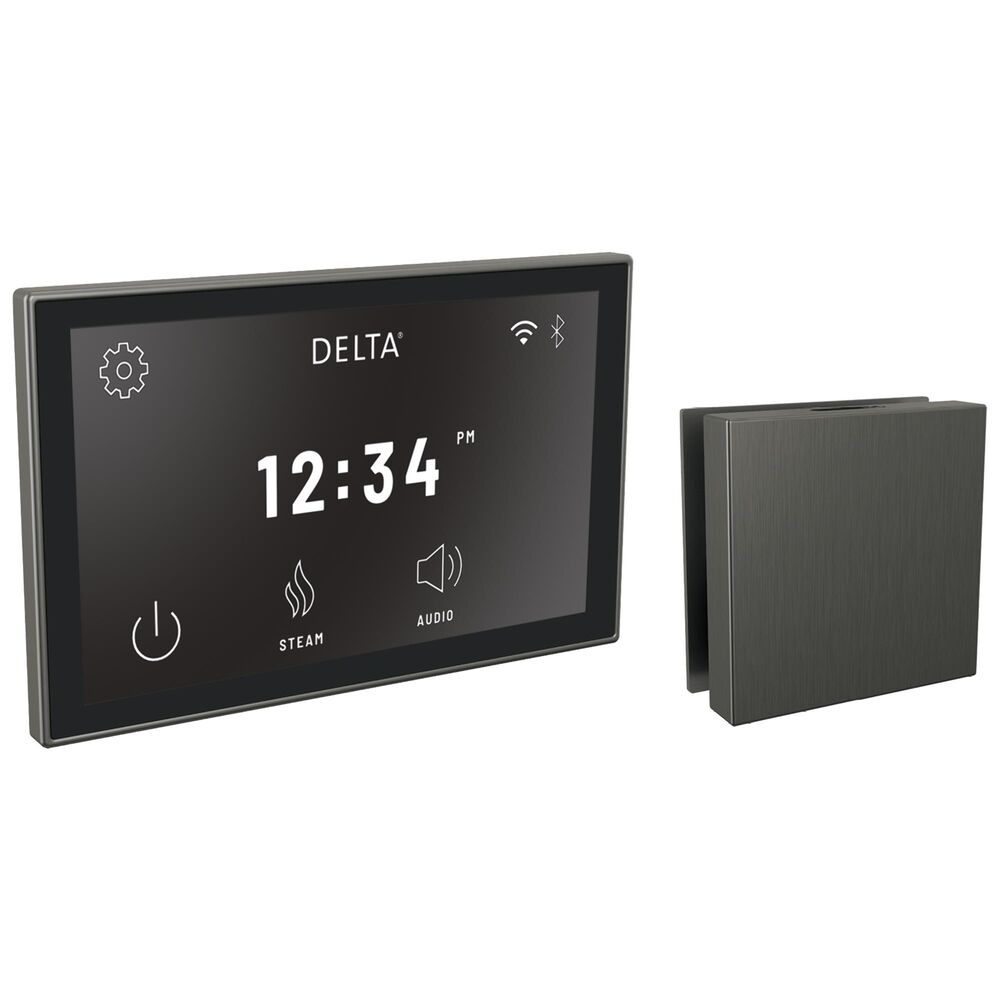 DELTA® 5CH-550L-KS-PR Square Steam Shower Control, Digital Display, Lumicoat Black Stainless