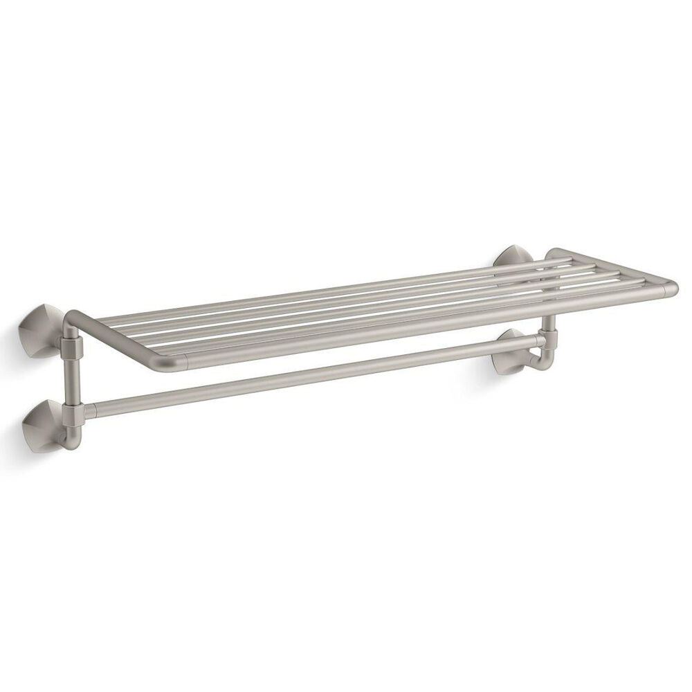 Kohler® 27085-BN 27085 Occasion® Hotelier Towel Holder, 26-5/16 in L 11-13/16 in W 6-7/8 in H, Vibrant Brushed Nickel