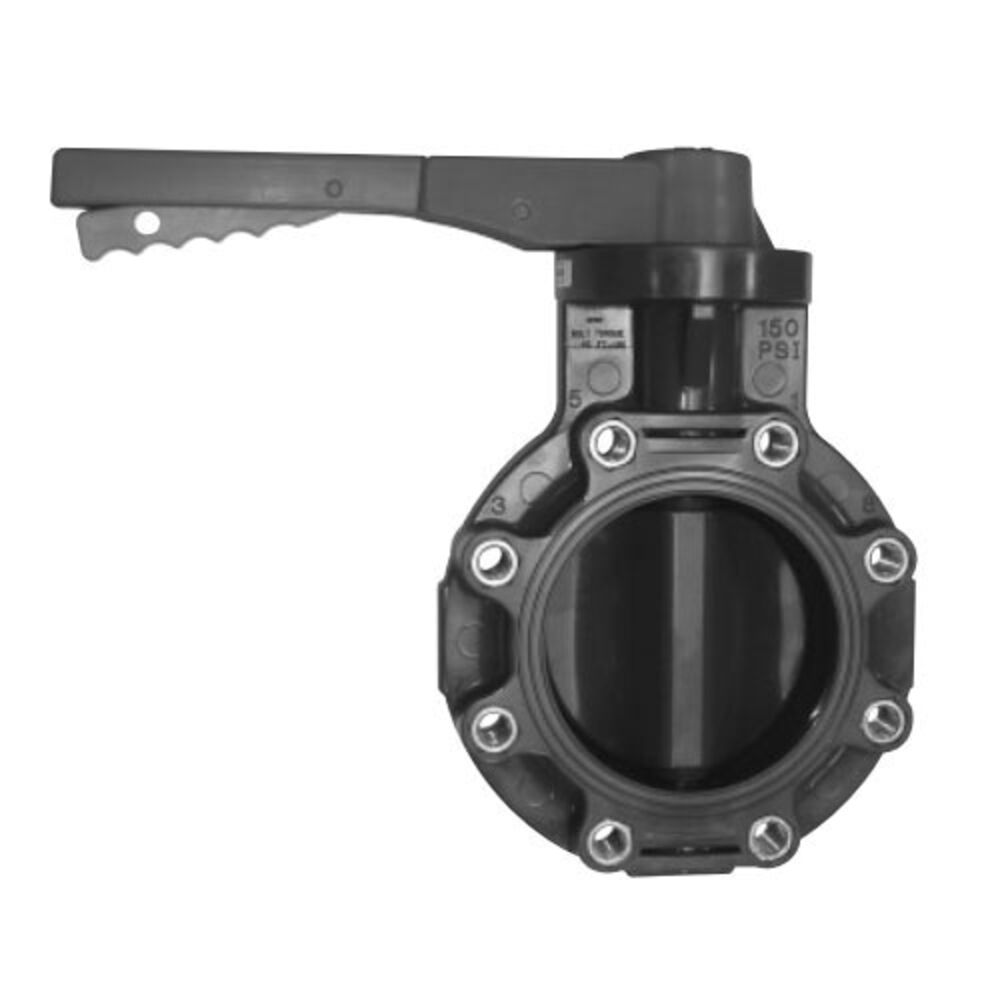Spears® 722311K-030 Lug Insert Butterfly Valve, 3" Nominal, Flanged End Style, 150 lb, Molded PVC Body, EPDM Softgoods