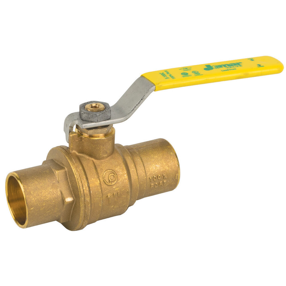 100-417G 2-Piece Ball Valve with Lever Handle, 1-1/2" Nominal, Solder, Full Port, PTFE G300 Softgoods