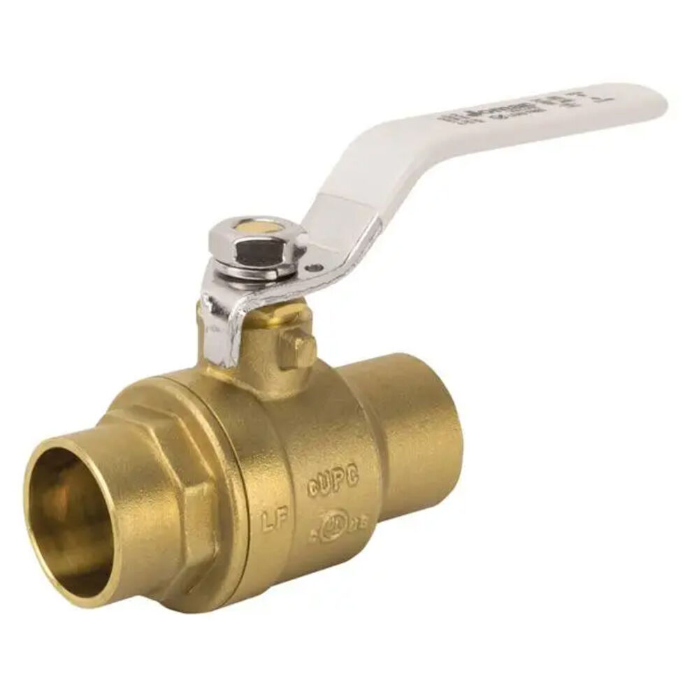 150-113G 2-Piece Ball Valve with Lever Handle, 1/2" Nominal, Solder, Brass Body, Full Port, PTFE / FKM Softgoods