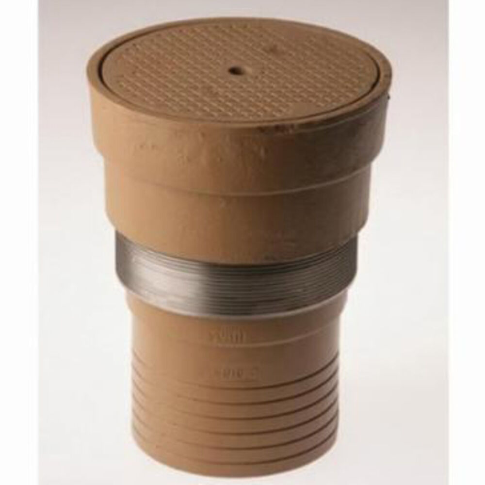 4245C04-NS Unfinished Floor Cleanout With Round Top, 7" Cleanout, 4" Outlet, Duco Cast Iron