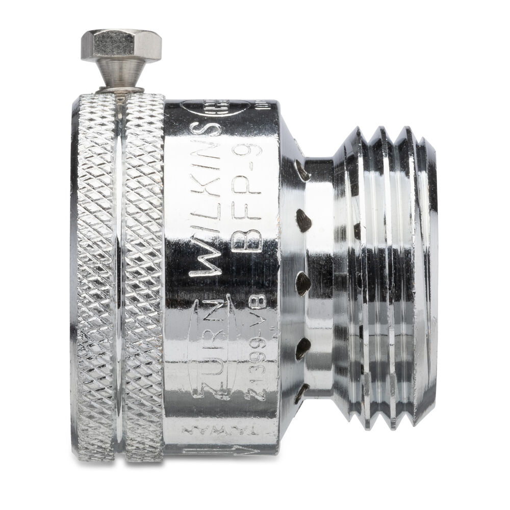 Zurn® Wilkins BFP-9CH Vacuum Breaker, For Use w/ Service Sinks, Laundry Tubs and Hose Bibbs, 3/4" FNH x MNH Hose, Brass