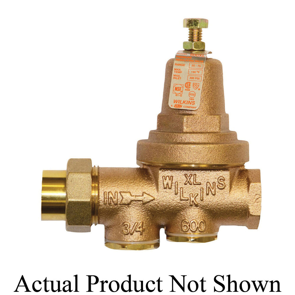 Zurn® Wilkins 12-600XLHLR Bronze Pressure Reducing Valve w/ Integral Bypass Check Valve and Strainer, 1/2", FNPT Union x FNPT, 300 psi