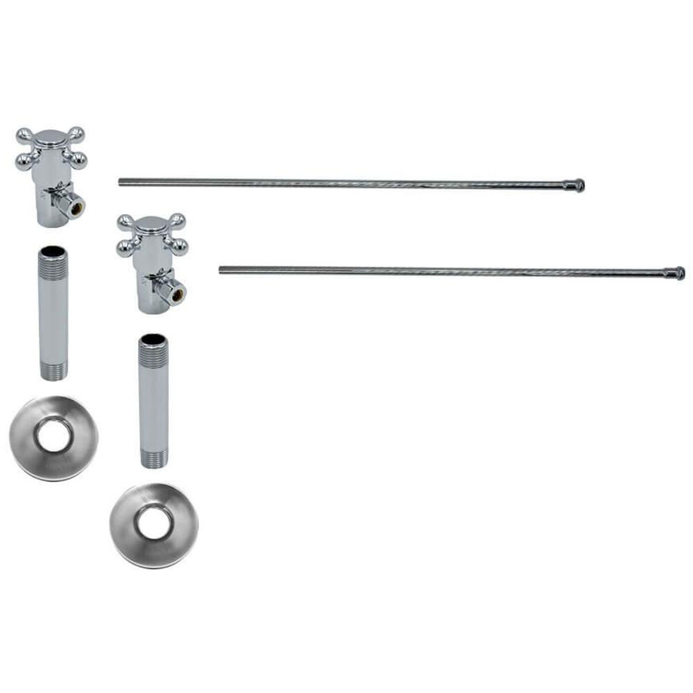 Mountain Plumbing Products MT4910X-NL/BRN Traditional Toilet Supply Kit, 8 Pieces, Brushed Nickel