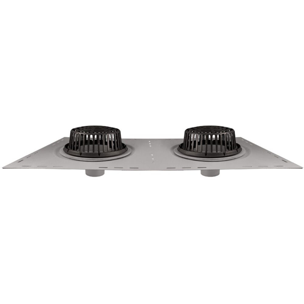 Sioux Chief 868-D524 15" Combination Roof Drain & Overflow, 4'' No-Hub w/ Cast Iron Dome Strainer