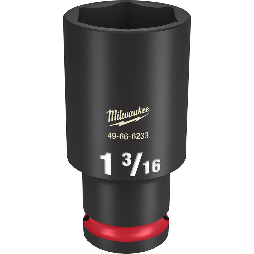 Milwaukee® Tool SHOCKWAVE™ Impact Duty™ 49-66-6233 Socket, 1/2" Hex Drive, 1-3/16" Deep Socket, 6 Points