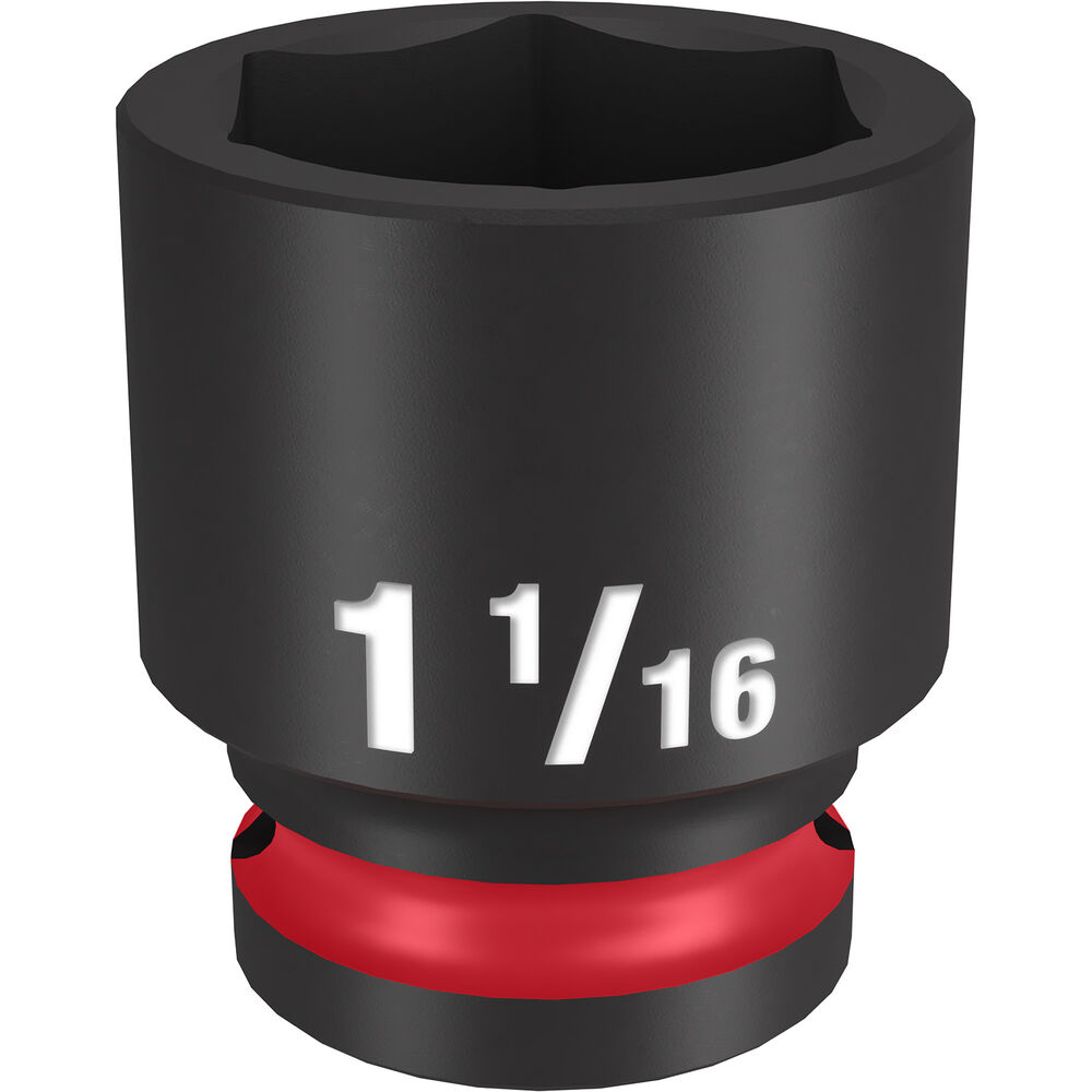 Milwaukee® Tool SHOCKWAVE™ Impact Duty™ 49-66-6211 Socket, 1/2" Hex Drive, 1-1/16" Standard Socket, 6 Points