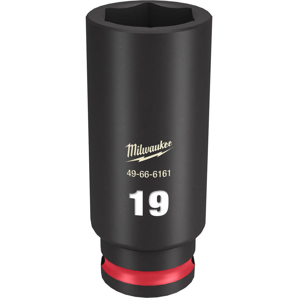 Milwaukee® Tool SHOCKWAVE™ Impact Duty™ 49-66-6161 Socket, 3/8" Hex Drive, 19 mm Deep Socket, 6 Points