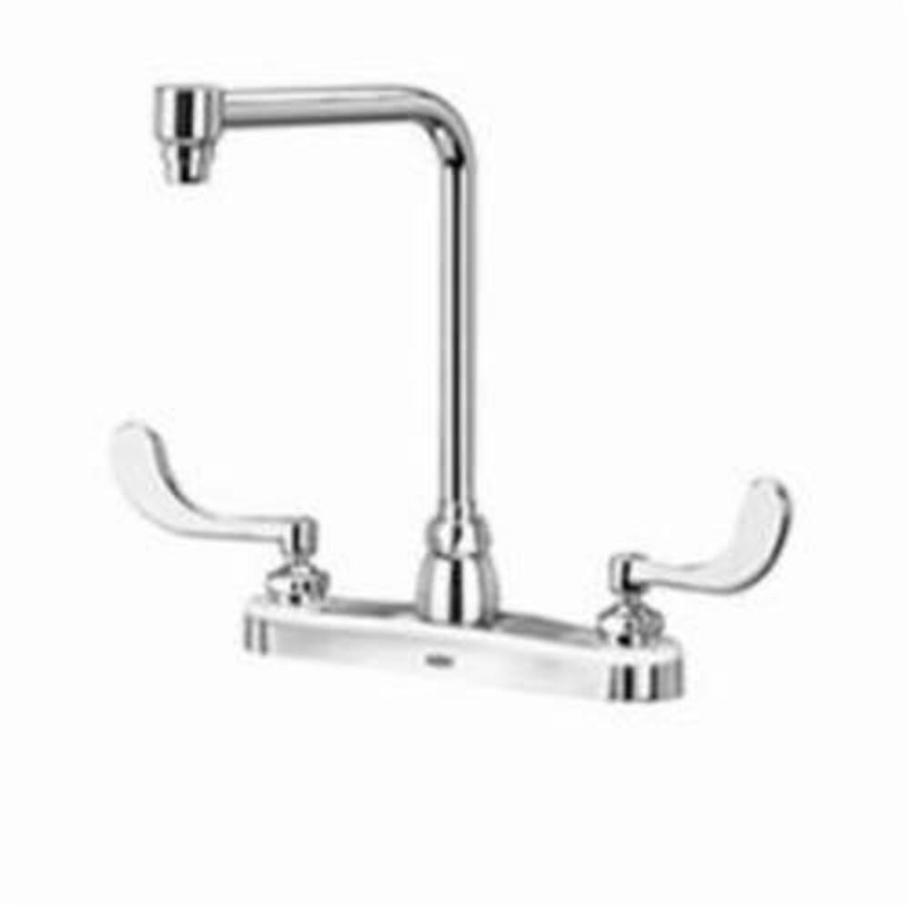 Zurn® AquaSpec® ADA Compliant 8" Bent Riser Spout Centerset Kitchen Faucet, 2.2 gpm, 2 Wrist Blade Handles, Brass, Polished Chrome