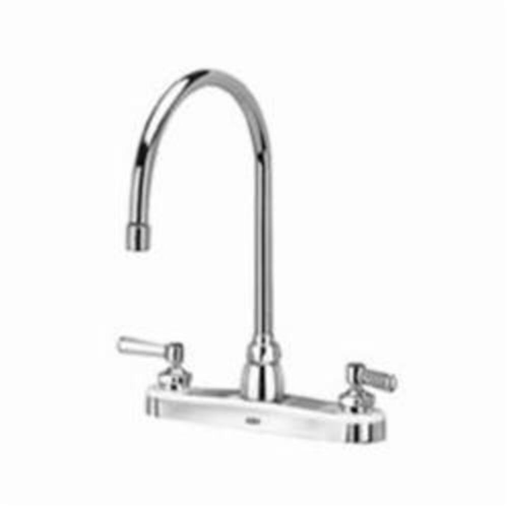 Zurn® AquaSpec® Z871C1-XL Kitchen Sink Faucet, 2.2 gpm Flow Rate, 8" Center, Gooseneck Spout, Polished Chrome, 2 Handles