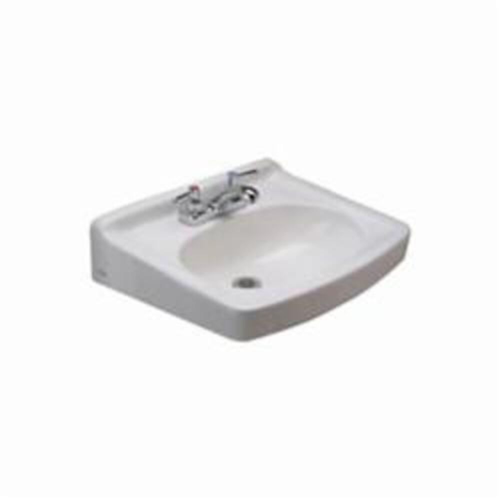Zurn® Z5354 Z5350 Lavatory Sink With Front Overflow, Rectangle Shape, 4" Faucet Hole Spacing, 17" W x 19" D x 7" H, Wall Mount, Vitreous China