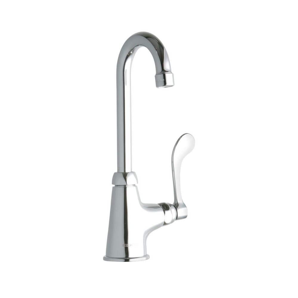 ELKLK535GN04T4 Single Control Faucet w/ Single Hole, 4" Gooseneck Spout, 4" Wristblade Handle, Brass, Chrome
